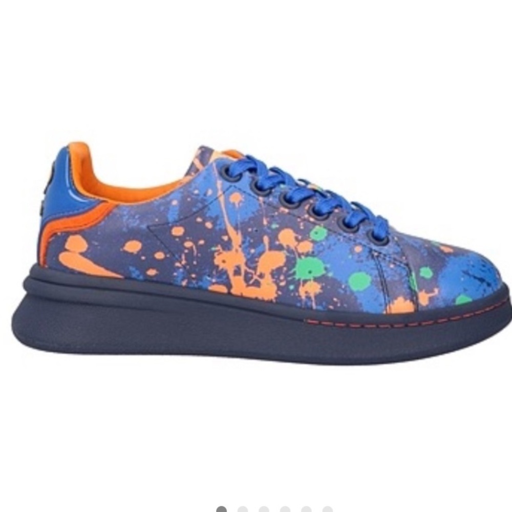 Marc Jacobs the tennis shoes Blue/ Orange eclipse multi Splash Sneakers size 9